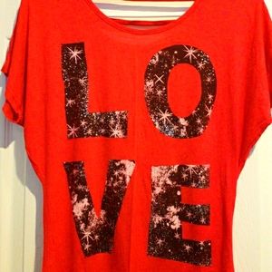 LOVE Red Love Top Small USA